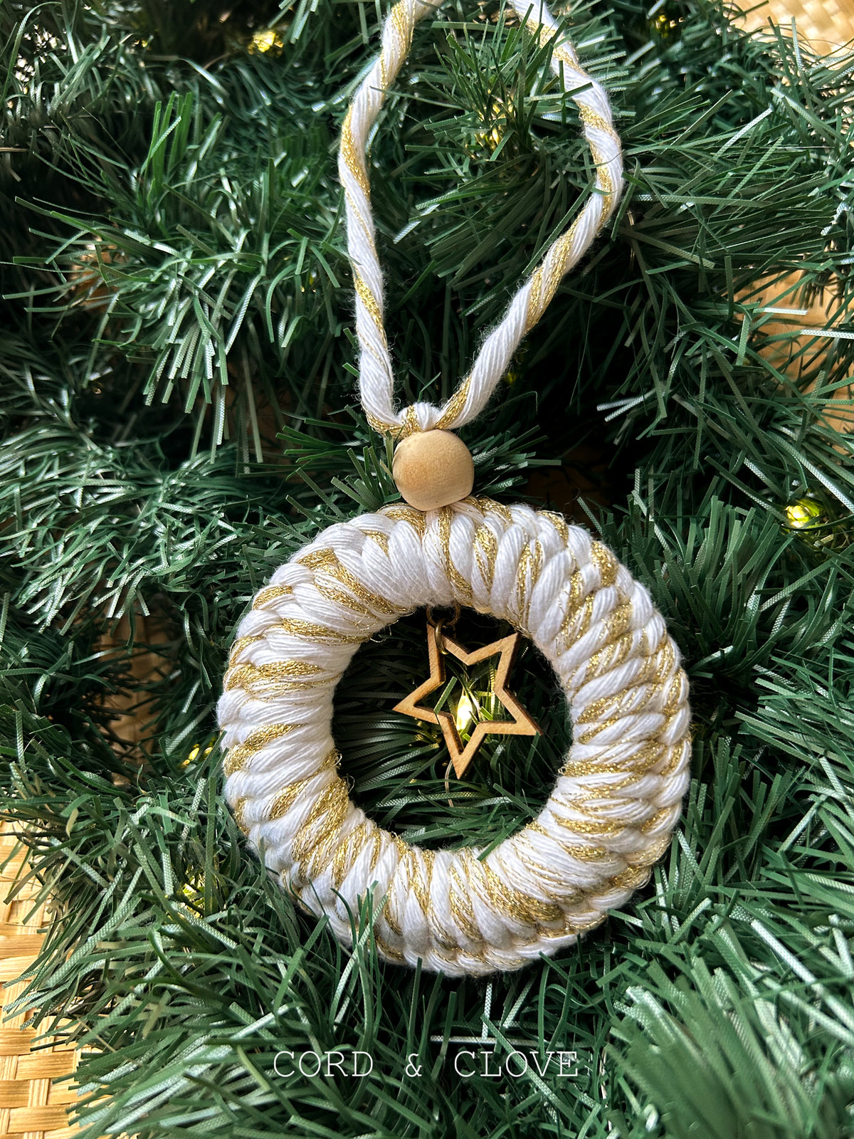 Macrame Christmas Wreath Ornament