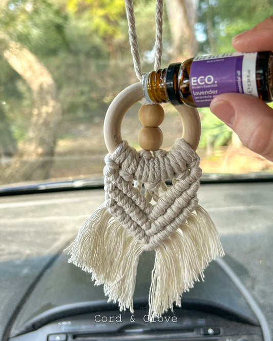Macrame Boho Car Charm / Oil Diffuser