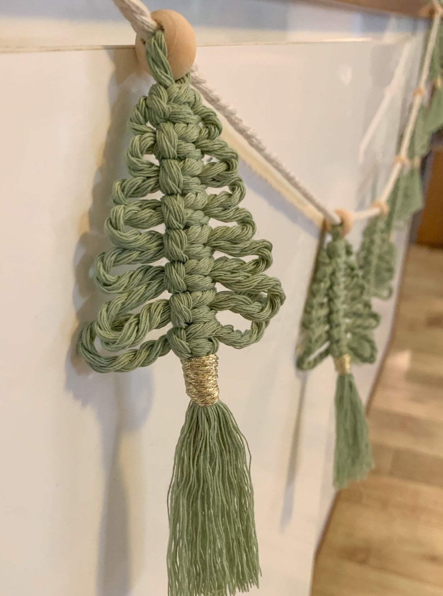 Macrame Christmas Tree Garland