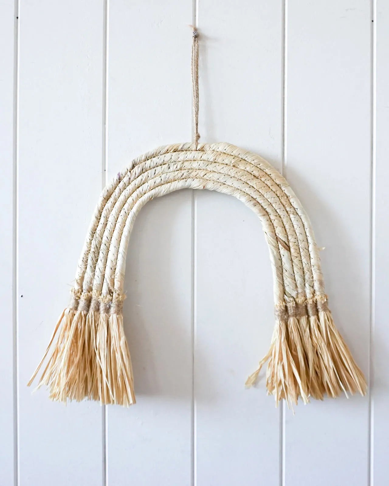 Natural Rainbow Raffia Wall Hanging