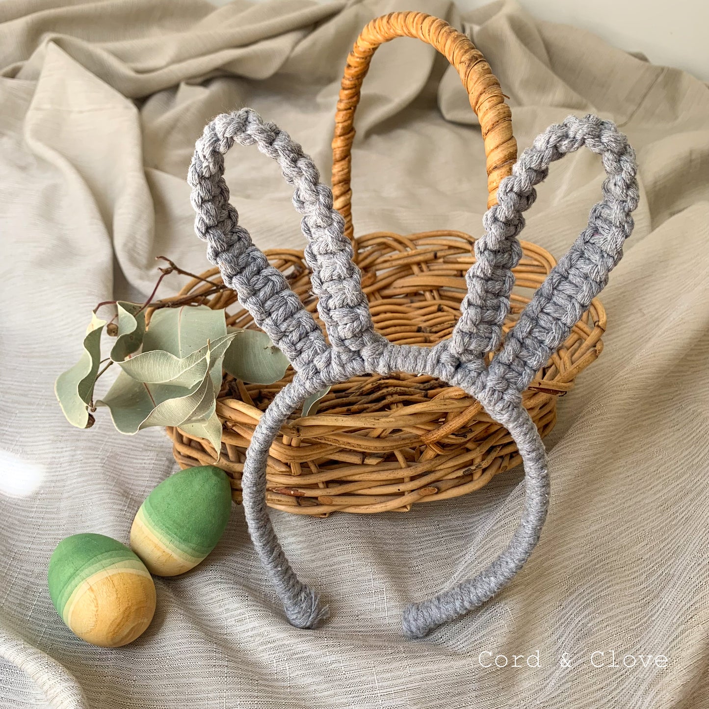 Macrame Easter Bilby / Bunny Ear Headband