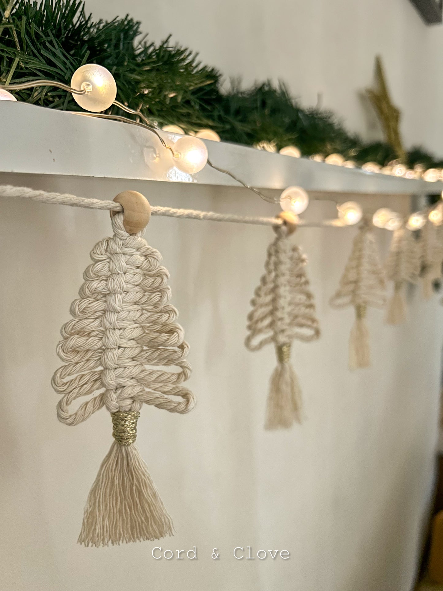 Macrame Christmas Tree Garland