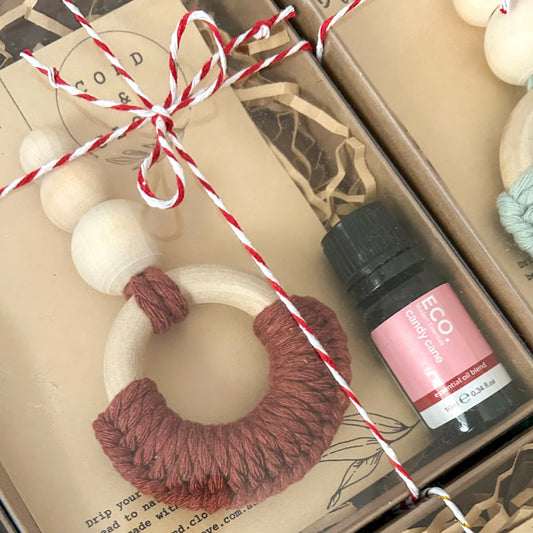 Festive Car Diffuser Gift Set - Candy Cane