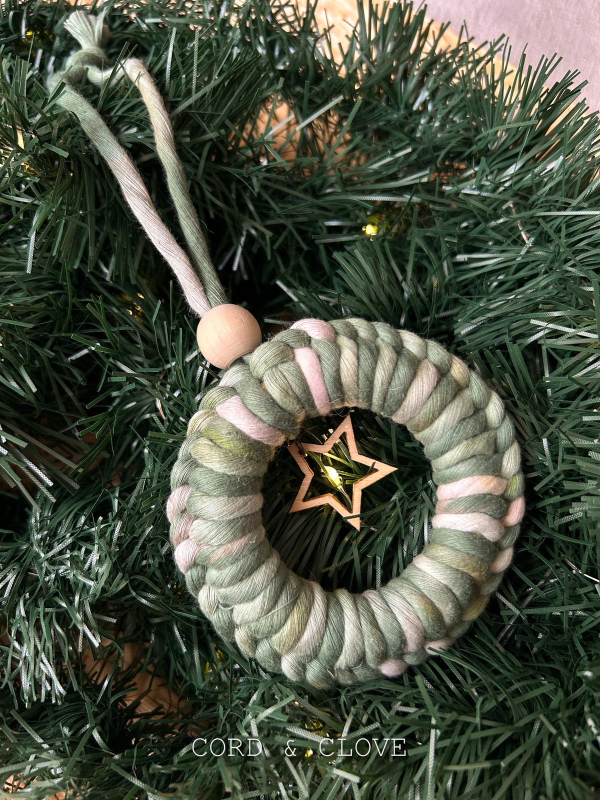 Macrame Christmas Wreath Ornament