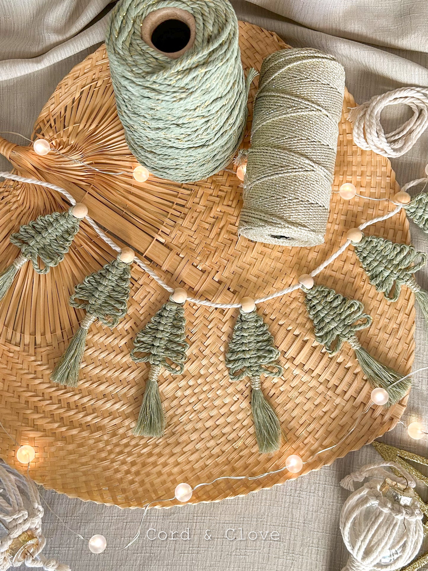 Macrame Christmas Tree Garland