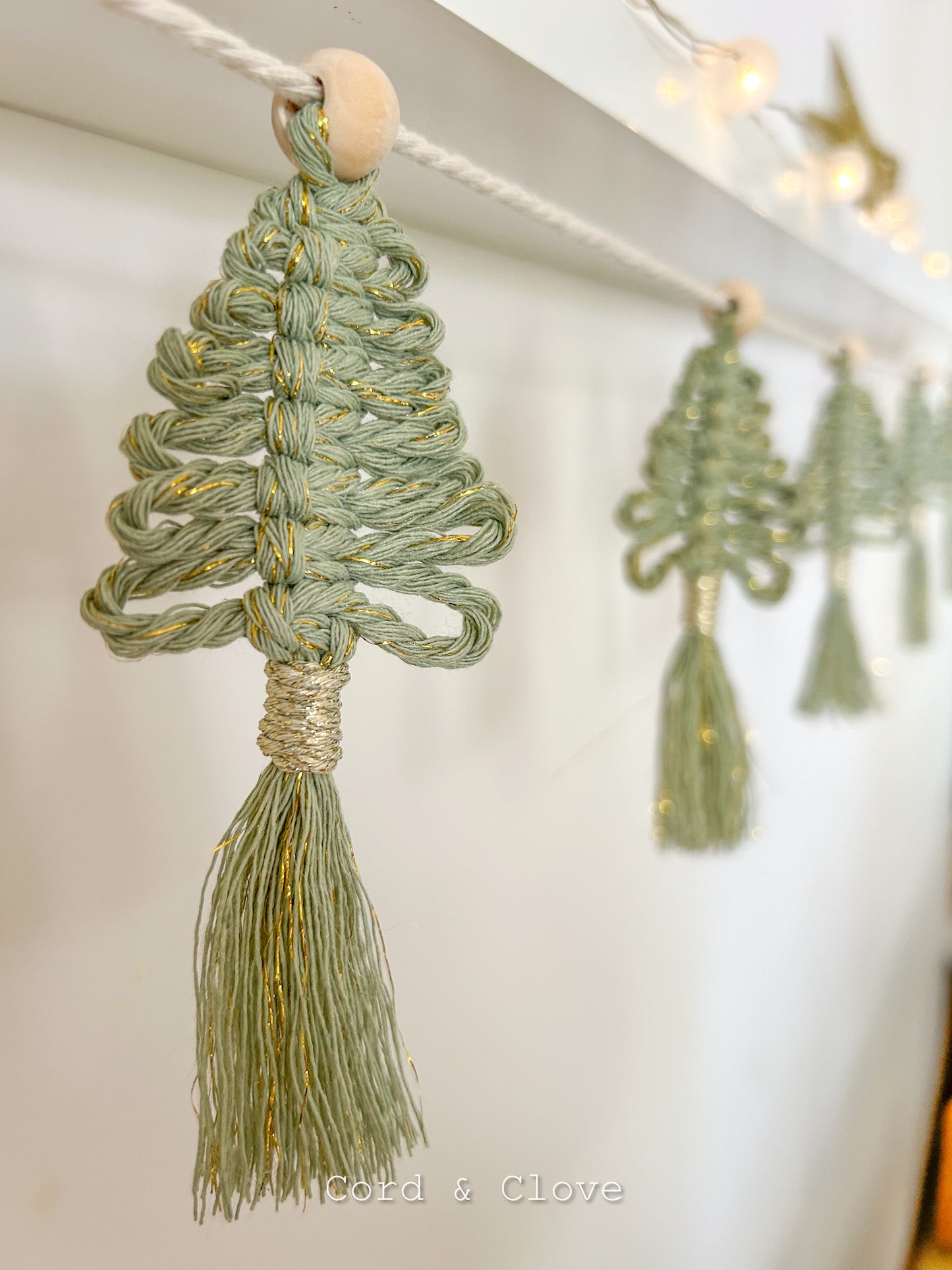 Macrame Christmas Tree Garland