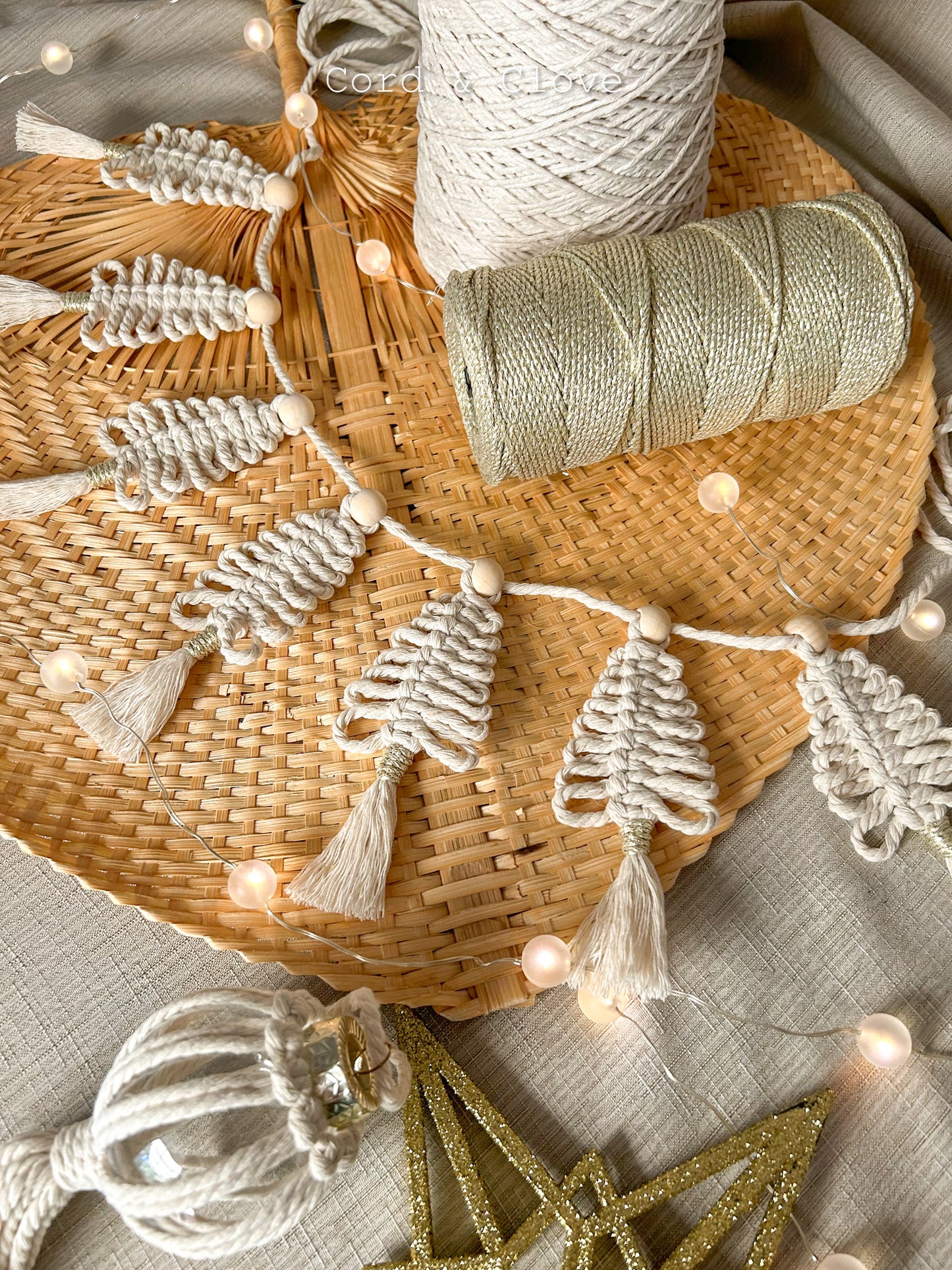 Macrame Christmas Tree Garland