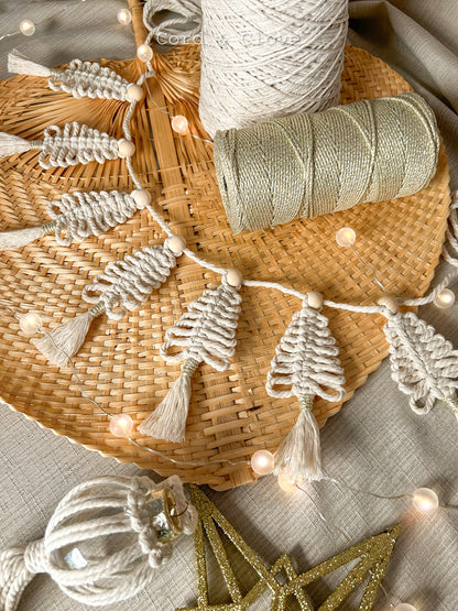 Macrame Christmas Tree Garland