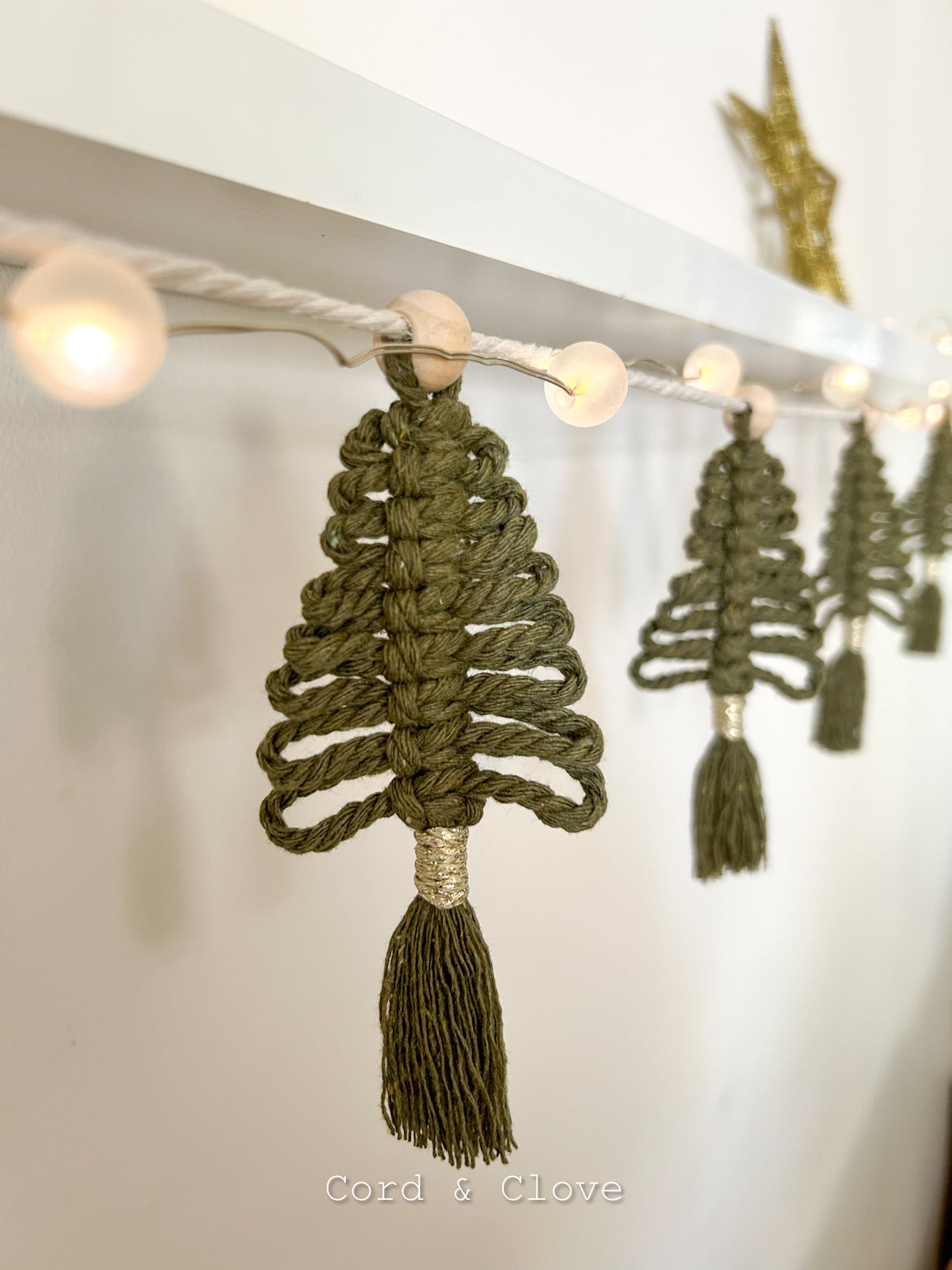 Macrame Christmas Tree Garland