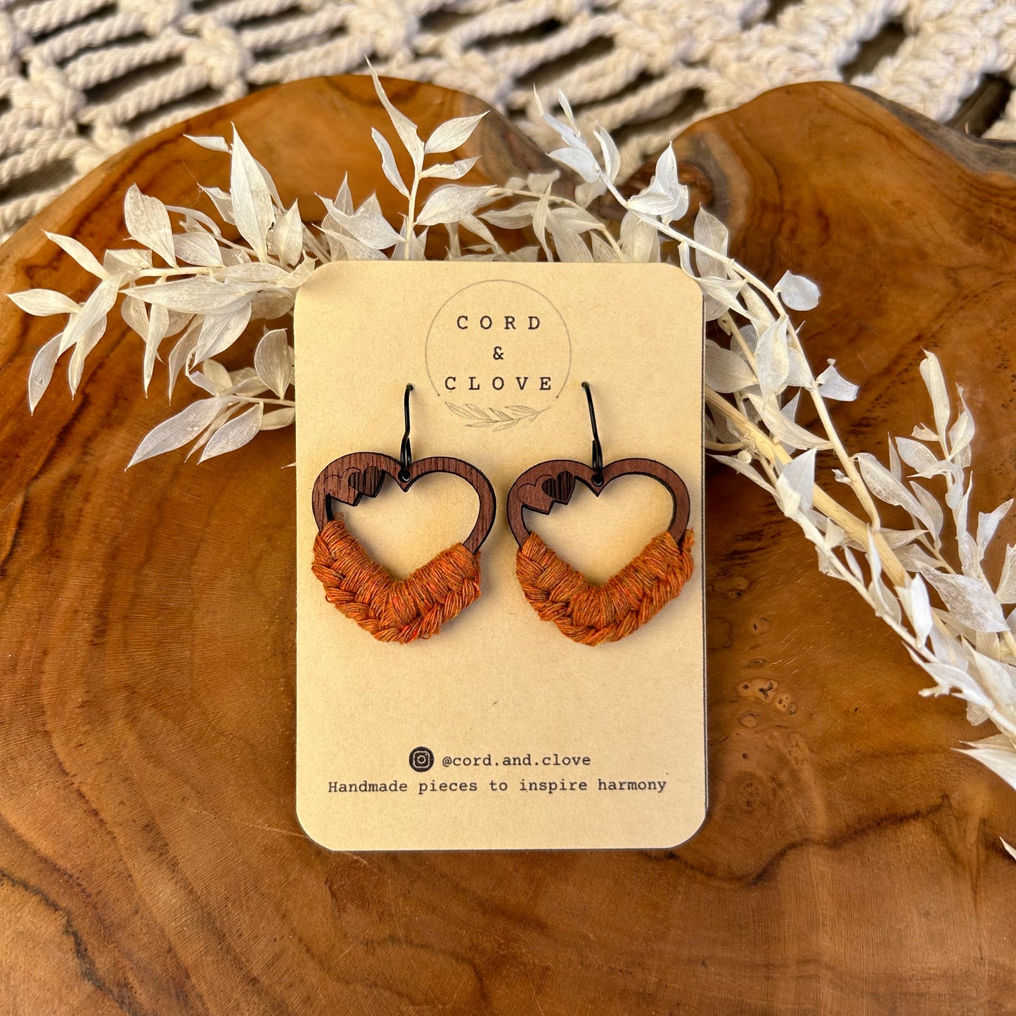 Sweetheart Macrame Earrings