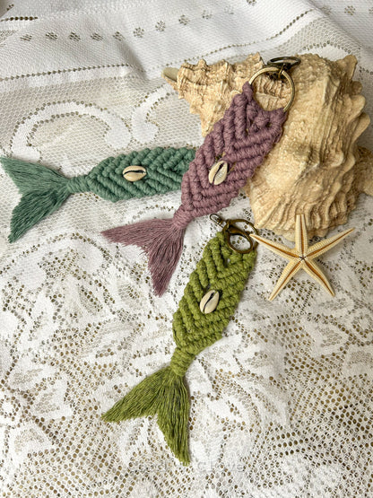 Mermaid Macrame Keychain