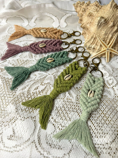 Mermaid Macrame Keychain