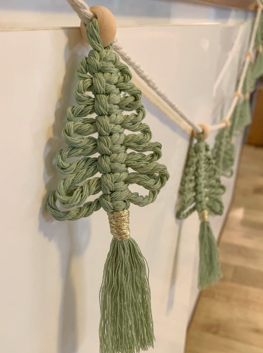 Macrame Christmas Tree Garland