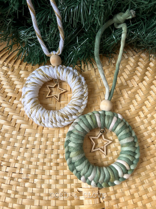 Macrame Christmas Wreath Ornament