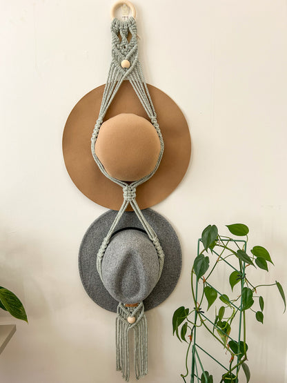 CALYPSO Beaded Macrame Double Hat Hanger