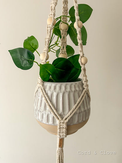 macrame plant hanger pothos Macramé Beaded Indoor Plant Hanger "EDEN" – Cord & Clove
