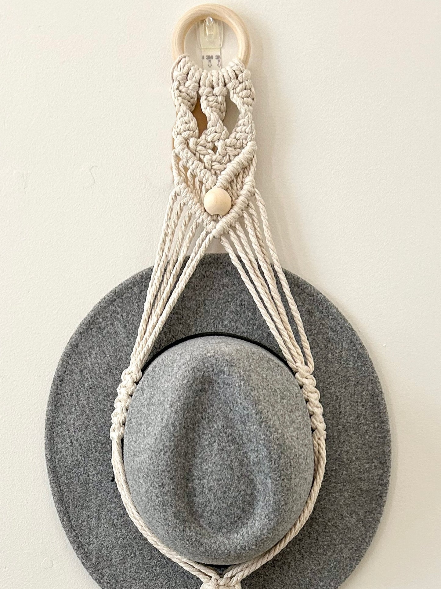 PEARL Beaded Macrame Triple Hat Hanger