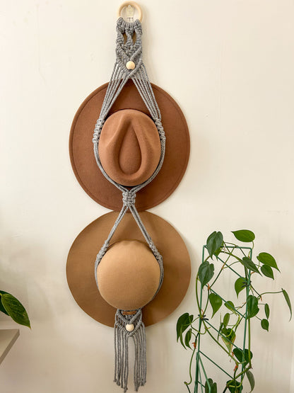 CALYPSO Beaded Macrame Double Hat Hanger