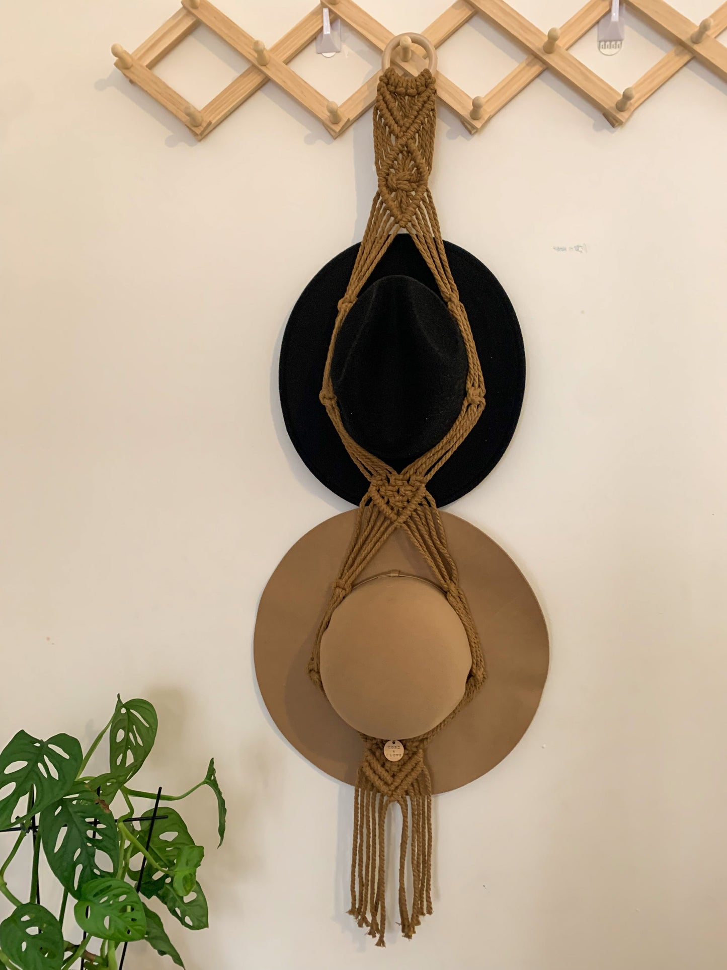 CLEMENTINE Macrame Double Hat Hanger