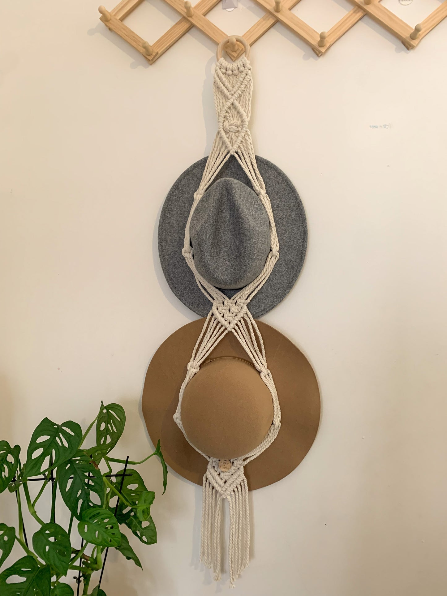 CLEMENTINE Macrame Double Hat Hanger