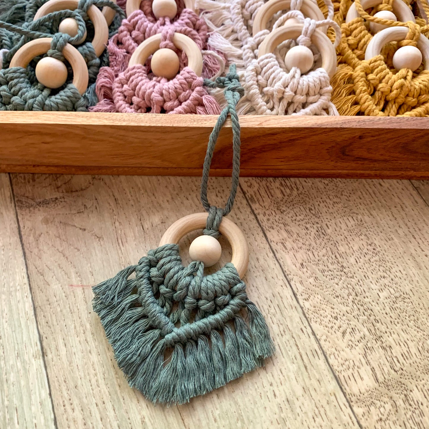 Mini Macrame Car Charm / Diffuser